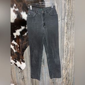 Lauren Jeans Co Ralph Lauren size 6 black faded straight leg jeans